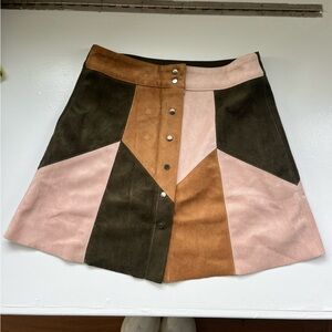 Suede Button Up Skirt